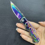 Mini Colorful Titanium Folding Survival Knife - 图片 3