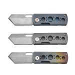 Mini 815 Titanium Folding Knife EDC Tactical Self Defense Outdoor Keychain Cutter - 图片 4