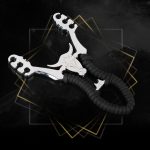 Zinc Slingshot Cow Three Card Leather Ball Mirror Cow Head Slingshot Stand - 图片 4