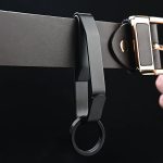 Black Steel BeltClip: Tactical Keychain for Men - 图片 2