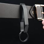 Tactical Black Steel Belt Clip Keychain for Men’s Everyday Carry - 图片 2