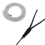 Black Neck Cord with Stainless Steel Chain