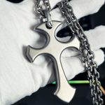 Titanium Alloy Cross Finger Tiger Men's Necklace Pendant EDC