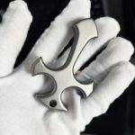 Men's Titanium Alloy Cross Finger Tiger Pendant Necklace for Tactical EDC