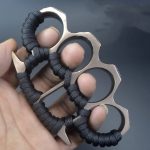 Thickened Widened Rope-Brass Knuckle Duster Four Finger Buckle Defence Tool