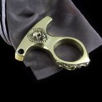 Solid Vintage Skull Brass Knuckle Duster Defense EDC Tool - 图片 8