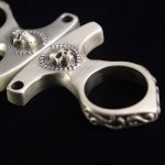 Solid Vintage Skull Brass Knuckle Duster Defense EDC Tool - 图片 9