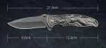 War Goddess Pattern Handle Folding Knife Outdoor Hunting Pocket EDC Tool - 图片 10
