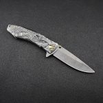 Wolf Pattern Handle Folding Knife Outdoor Camping Hunting Pocket EDC Tool - 图片 6