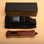 Wood Grip Tactical Blade Emergency Breaker EDC Camping Knife - 图片 6