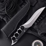 Outdoor Survival Fixed Blade Knife with Knuckle Duster Protection - 图片 3