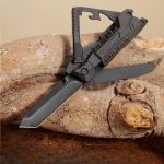 Outdoor Folding Knife Survival Tool Stainless Steel Fire Starter Whistle Multiuse Kit