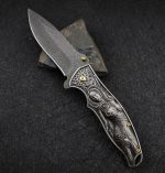 Pocket EDC Knife with War Goddess Pattern Handle for Outdoor Adventures - 图片 4