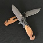 Liome X50 Tactical Folding Blade Knife with Wood Grip for Survival and Camping - 图片 2