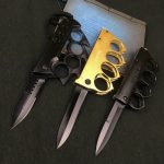 Knuckle Duster Foldable Knife Outdoor Self Defense Tool