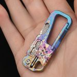 Titanium Key Holder Compact High End Mens Car Keychain Mini Utility Knife - 图片 3