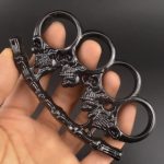 Demon-Inspired White Bone Knuckle Duster for Self-Protection
