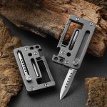 Portable EDC Titanium Multi-tool Keychain with Folding Knife - 图片 2