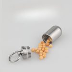 Titanium Portable Pill Case Waterproof Keychain
