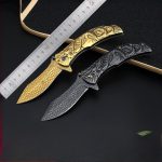 Stainless Steel Dragon Snake Folding Knife Portable Camping Utility Blade - 图片 7