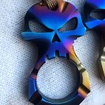 Outdoor Titanium Skull EDC Knuckle Duster Keychain - 图片 6