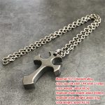 Men's Titanium Alloy Cross Finger Tiger Pendant Necklace for Tactical EDC - 图片 15