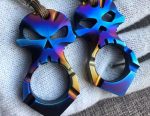 Mini Portable Titanium Skull One-finger Knuckle Duster EDC Keychain - 图片 4