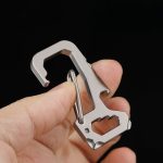 Titanium Keychain Multi Tool Waist Hook EDC Key Ring Car Bottle Opener Screwdriver - 图片 5