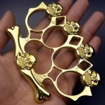 Skull Style Brass Knuckle Duster Heavy Duty Metal Defender Tool - 图片 8