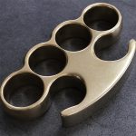 Traditional Stonewashed Brass Knuckle Duster in Classic Style
