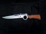 AK47-Themed Folding Knife with Elegant Wood Grain Handle - 图片 14