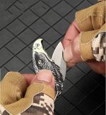 Outdoor Defense Folding Knife with Eagle Design for Keychain EDC Use - 图片 3