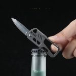 Titanium Key Holder Compact High End Mens Car Keychain Mini Utility Knife - 图片 4