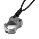 Minimalist Titanium Knuckle Duster Pendant for Single Finger Defense - 图片 8