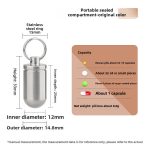 Titanium Portable Pill Case Waterproof Keychain - 图片 6